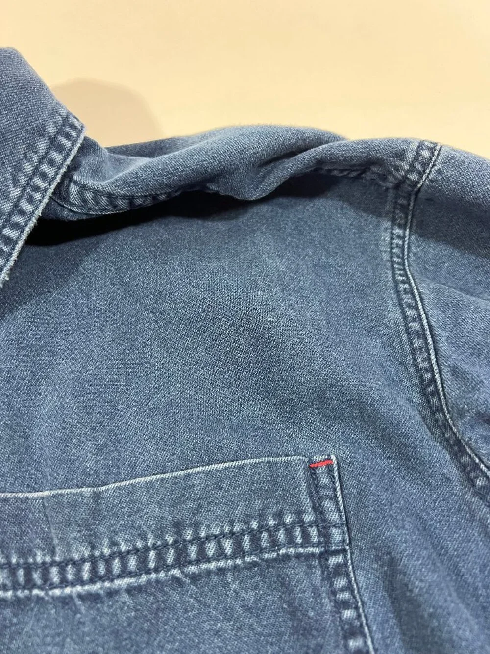VTG 90s Levis Red Tab Blue Denim Shirt Button Down Long Sleeve Men’s LARGE Y2K